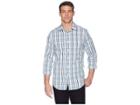 Perry Ellis Multicolor Check Resist Spill Shirt (legion Blue) Men's Long Sleeve Button Up