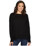 Nydj Long Sleeve Sweater W/ Exposed Seams (black) Women's Sweater