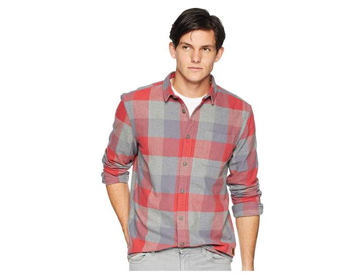 Quiksilver Stretch Flannel (dusty Cedar) Men's Long Sleeve Button Up