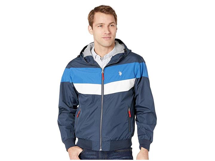 U.s. Polo Assn. Chevron Windbreaker (classic Navy) Men's Clothing