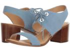 Michael Michael Kors Estela Mid (pale Blue Kid Suede) Women's Sandals