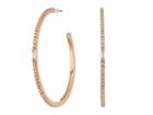 Lauren Ralph Lauren Pave Baguette Stone Hoop Earrings (rose Gold/crystal) Earring