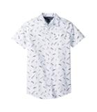 Tommy Hilfiger Kids Short Sleeve Jack Printed Shirt (big Kids) (white) Boy's Clothing