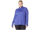 Nike Element 1/2 Zip Top (sizes 1x-3x) (regency Purple/rush Violet/heather) Women's Long Sleeve Pullover