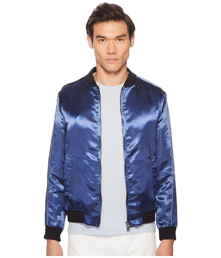 Etro Embroidered Bomber Jacket (blue) Men's Coat