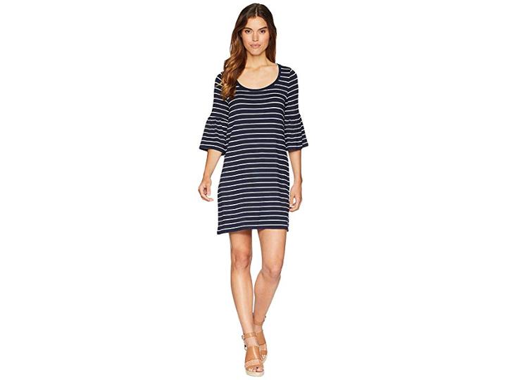 Bb Dakota Shades Of Cool Striped Dress (midnight Sky) Women's Dress