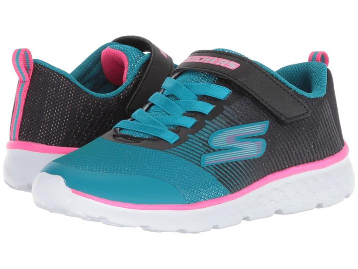 Skechers Kids Go Run 400 (little Kid/big Kid) (black/teal) Girl's Shoes