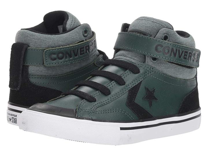 Converse Kids Pro Blaze Strap Hi (little Kid/big Kid) (vintage Green/black/white) Boys Shoes