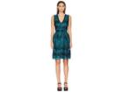 M Missoni Bicolor Devore Dress (teal) Women's Dress