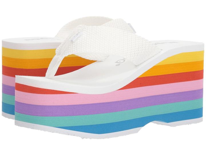 Rocket Dog Bigtop (white Web/bubblegum Rainbow Eva) Women's Sandals
