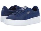 Puma Basket Platform Denim (blue Depths/blue Depths) Women's Shoes