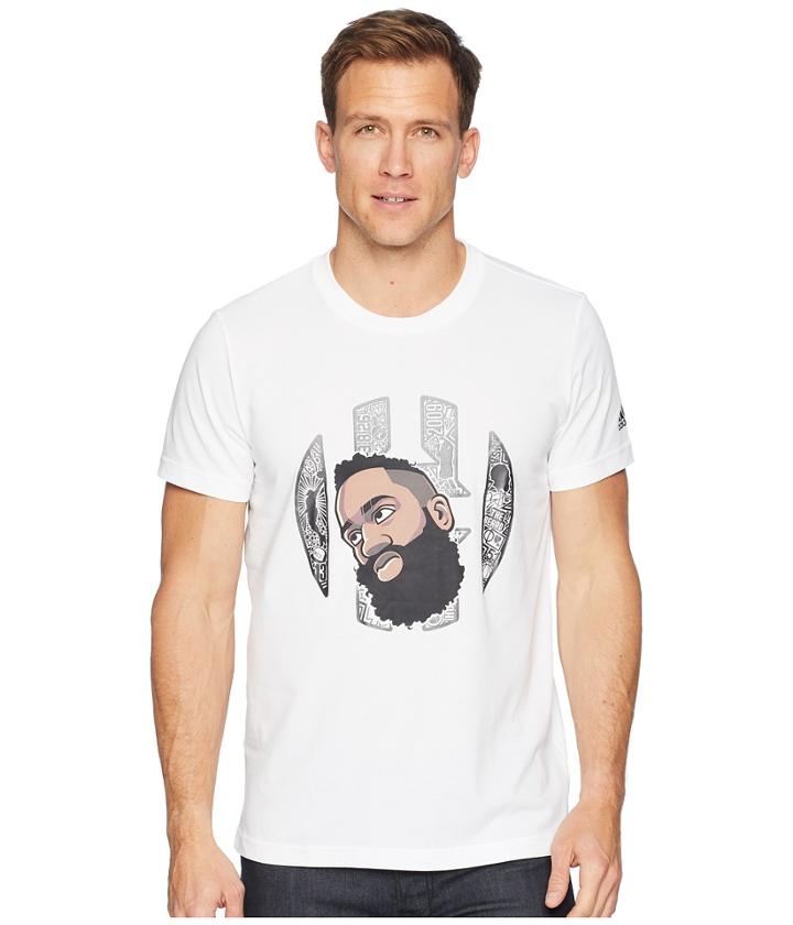 Adidas Harden Geeked Up Head Tee (white/night Metallic) Men's T Shirt