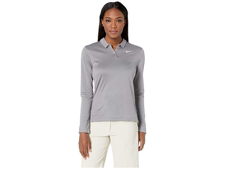 Nike Golf Dry Polo Long Sleeve Core (gunsmoke/flint Silver) Women's Clothing