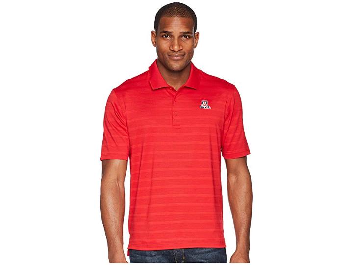 Champion College Arizona Wildcats Textured Solid Polo (scarlet) Men's Short Sleeve Pullover