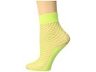 Steve Madden Fishnet Anklet With Solid Foot (neon Yellow) Women's Crew Cut Socks Shoes
