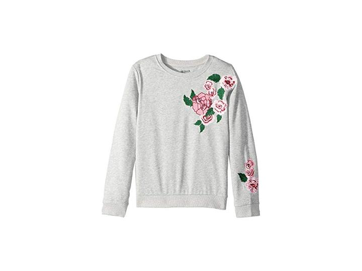 Hudson Kids Garden Pullover Sweatshirt (big Kids) (heather Grey) Girl's Sweatshirt