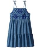 Lucky Brand Kids Denim Embossed Dress (big Kids) (medium Wash) Girl's Dress