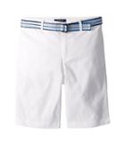 Polo Ralph Lauren Kids Slim Fit Belted Stretch Shorts (big Kids) (white) Boy's Shorts