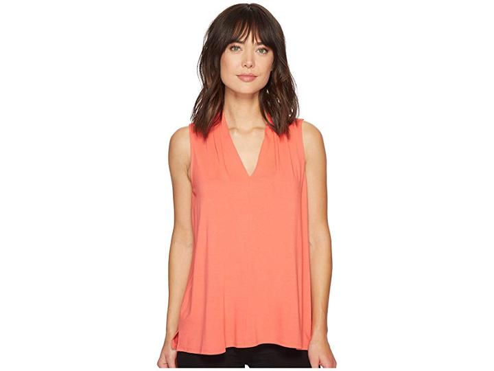 Vince Camuto Sleeveless V-neck Top W/ Center Front Seam (melon) Women's Sleeveless