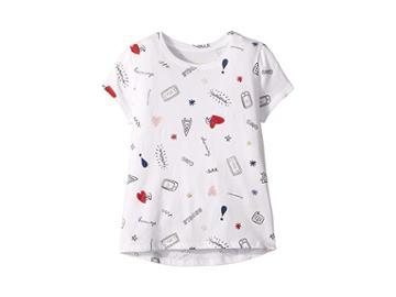 Kate Spade New York Kids Doodle Tee (little Kids/big Kids) (fresh White) Girl's T Shirt