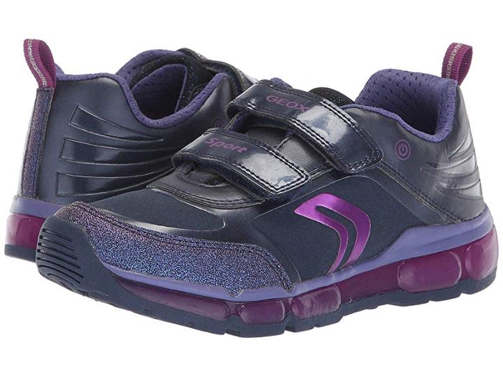Geox Kids Android Girl 19 (little Kid/big Kid) (navy/purple) Girl's Shoes