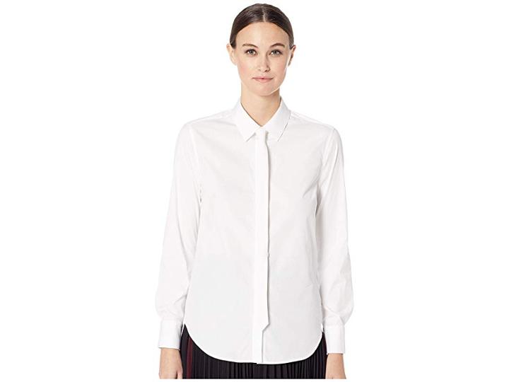 Neil Barrett Stretch Poplin Men's Fit Shirt (white) Women's Clothing