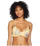 Roxy Print Softly Love Reversible Athletic Tri Top (buff Yellow Swim Stormy Flower) Women's Swimwear