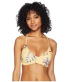 Roxy Print Softly Love Reversible Athletic Tri Top (buff Yellow Swim Stormy Flower) Women's Swimwear