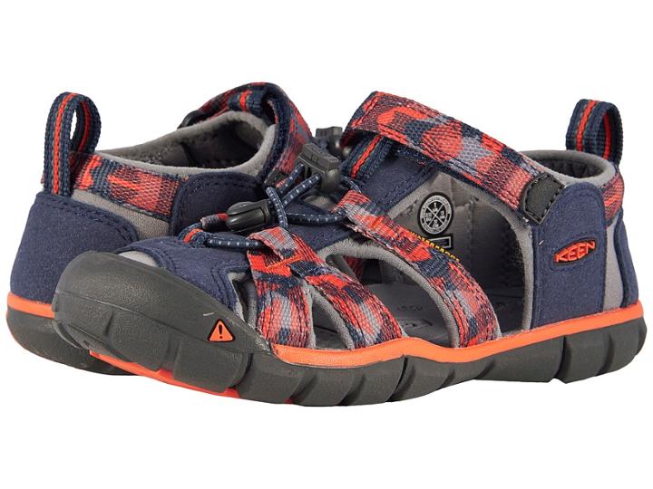 Keen Kids Seacamp Ii Cnx (little Kid/big Kid) (dress Blues/spicy Orange) Boys Shoes