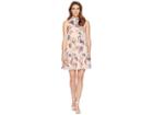 Vince Camuto Printed Chiffon Ruffle Neck Float (blush) Women's Dress