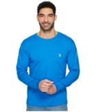 U.s. Polo Assn. Long Sleeve Crew Neck Pocket T-shirt (blue Tile) Men's Clothing