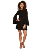 Jack By Bb Dakota Charrelle Rayon Twill Dress With Ladder Tape Trim (black) Women's Dress