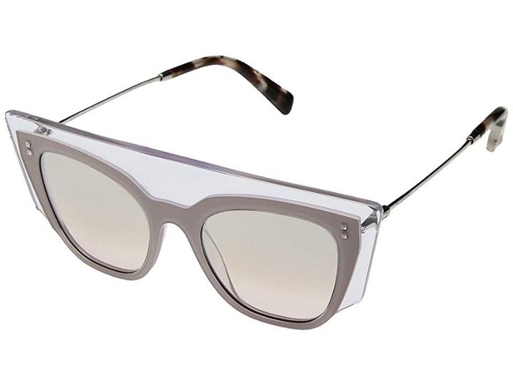 Valentino 0va4035 (transparent Pink/light Brown Mirror Gradient) Fashion Sunglasses