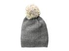 Hat Attack Lightweight Rib Watch Cap With Knit Pom (charcoal/rainbow Multi Pom) Caps