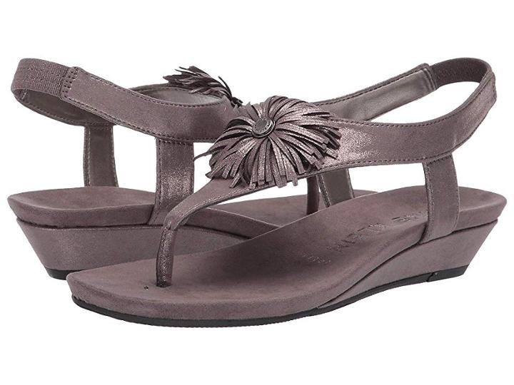 Anne Klein Isotta Wedge Sandal (pewter) Women's Sandals