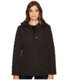 Calvin Klein Quilted Jacket With Hood (black) Women's Coat