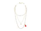 Rebecca Minkoff Layered Collar Necklace With Multi Seed Beads (gold/warm Multi) Necklace