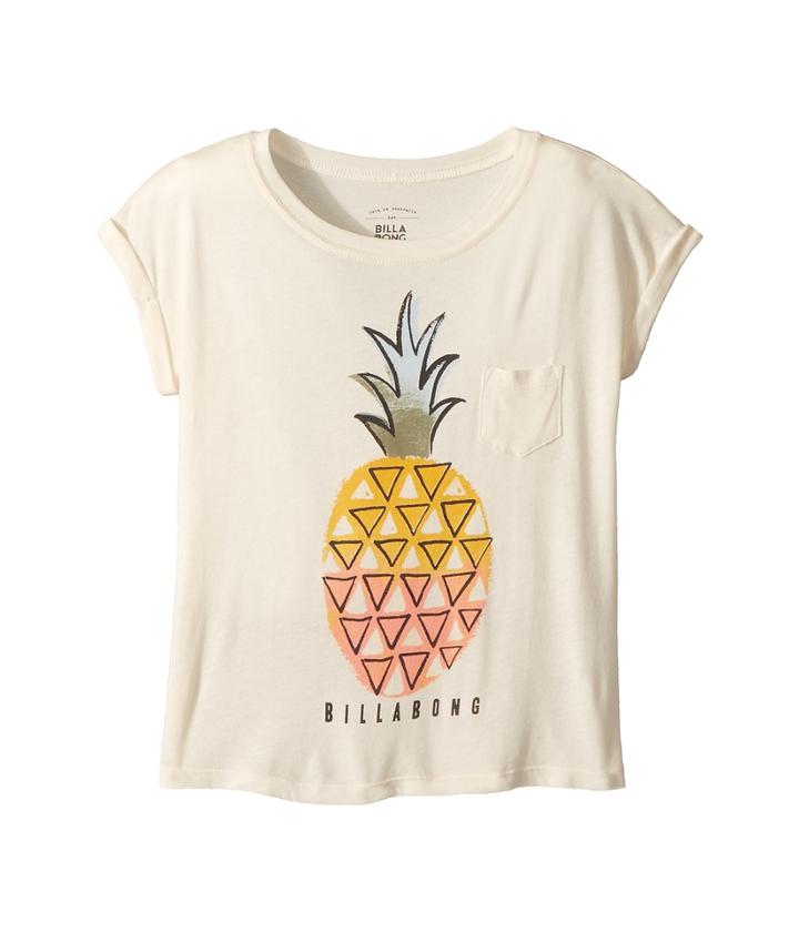 Billabong Kids Painterly Pineapple Roll Sleeve T-shirt (little Kids/big Kids) (cream) Girl's T Shirt