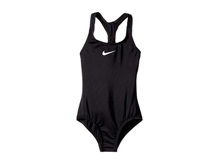Nike Kids Solid Racerback Sport One-piece (little Kids/big Kids) (black) Girl's Swimsuits One Piece