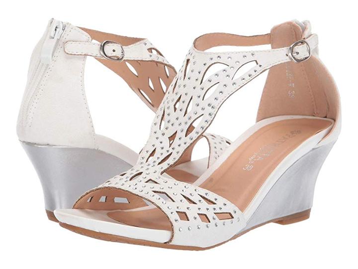 Patrizia Crystalize (white) Women's Wedge Shoes