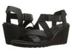 Ecco Freja Wedge Sandal Strap (black) Women's Wedge Shoes