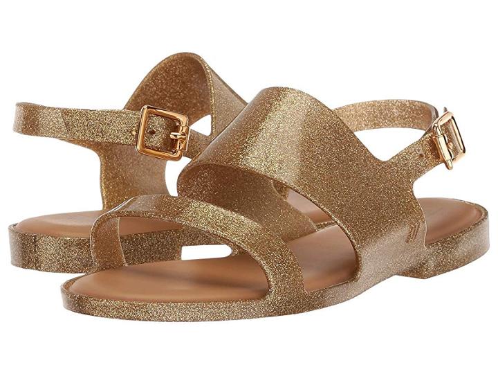 Mini Melissa Mel Classy (little Kid/big Kid) (gold Glitter) Girl's Shoes