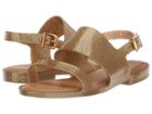 Mini Melissa Mel Classy (little Kid/big Kid) (gold Glitter) Girl's Shoes