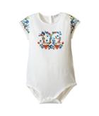 Dolce & Gabbana Kids Escape Maiolica Logo One-piece (infant) (white) Girl's Jumpsuit & Rompers One Piece