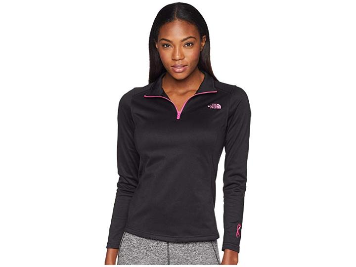 The North Face Pr Tech Glacier 1/4 Zip (tnf Black/raspberry Rose) Women's Fleece