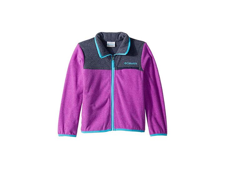 Columbia Kids Mountain Cresttm Fleece Full Zip (little Kids/big Kids) (bright Plum Heather/nocturnal Heather/atoll) Girl's Fleece