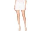 Liverpool Vickie Shorts Fray Hem W/ Slit In Comfort Stretch Denim In Bright White (bright White) Women's Shorts