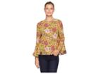 Karen Kane Bell Sleeve Boat Neck Top (print) Women's Clothing