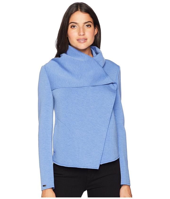 Anne Klein Asymmetrical Front Jacket (bright Pacific) Women's Coat