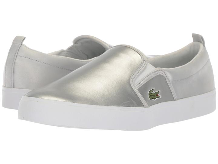 Lacoste Kids Gazon (little Kid) (silver/white) Girl's Shoes
